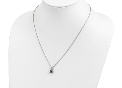 Sterling silver diamond heart necklace, additional view