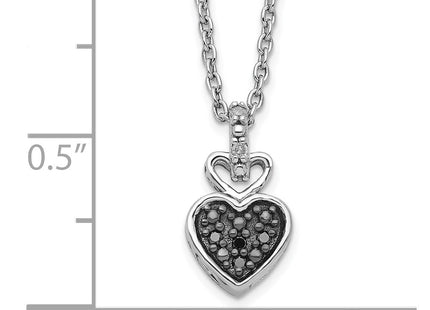 Sterling silver diamond heart necklace, another view
