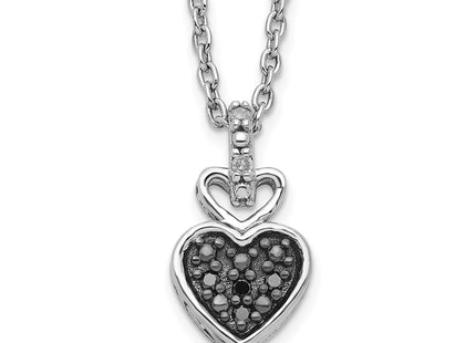 Sterling silver diamond heart necklace