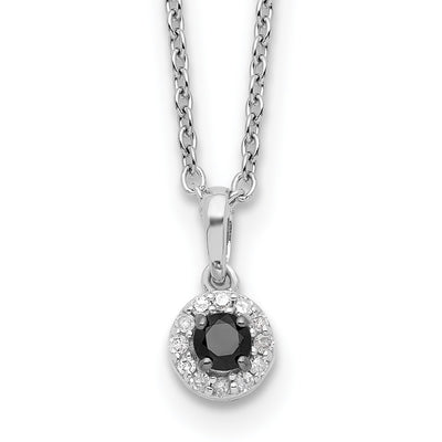 Sterling silver diamond circle necklace
