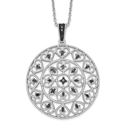 Sterling silver diamond circle necklace