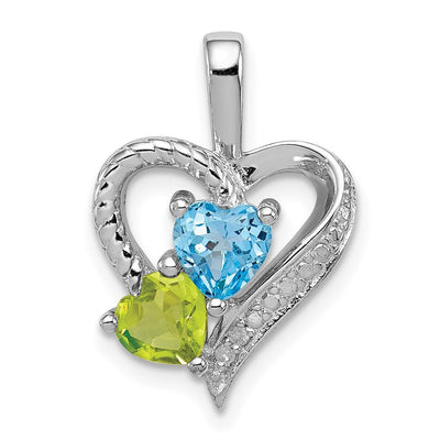Sterling silver diamond pendant