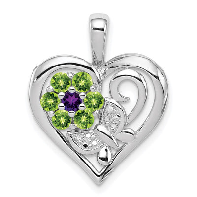 Sterling silver diamond pendant