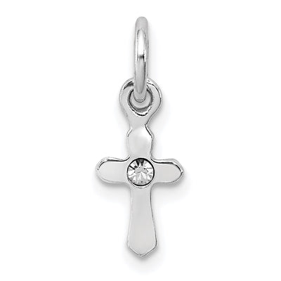 Sterling silver crystal cross pendant
