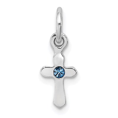 Sterling silver crystal cross pendant