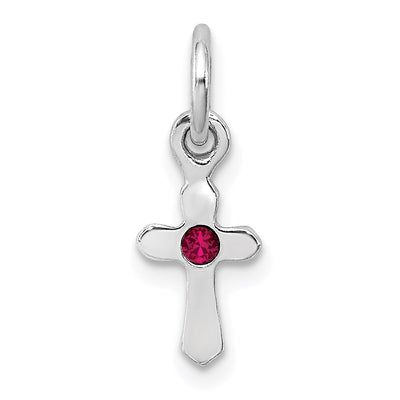 Sterling silver crystal cross pendant