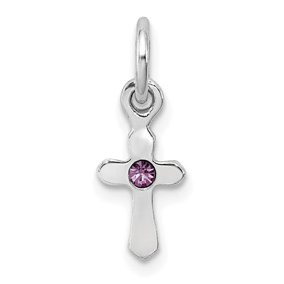 Sterling silver crystal cross pendant
