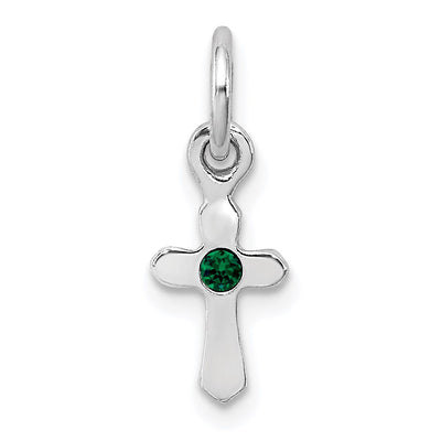Sterling silver crystal cross pendant