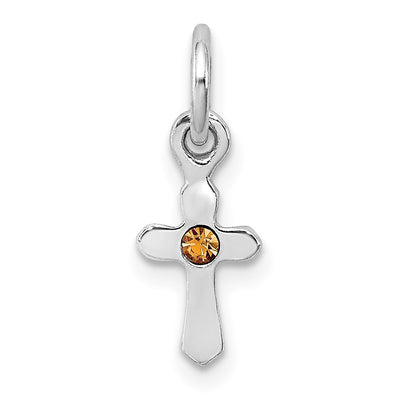 Sterling silver crystal cross pendant