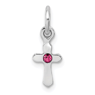 Sterling silver crystal cross pendant