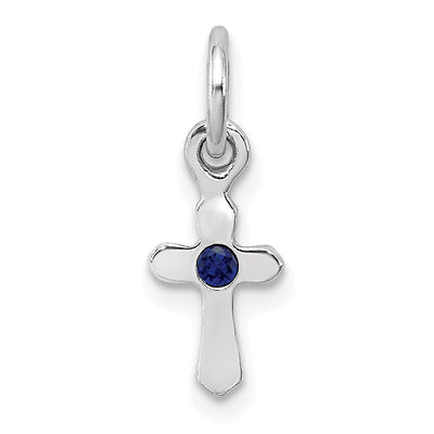 Sterling silver crystal cross pendant