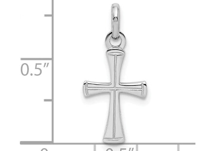 Sterling Silver RH Plated Child's Polished Cross Pendant (Style QP4052)