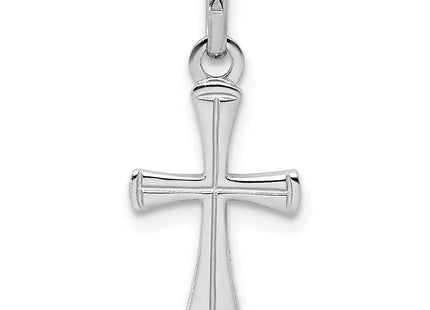 Sterling Silver RH Plated Child's Polished Cross Pendant (Style QP4052)