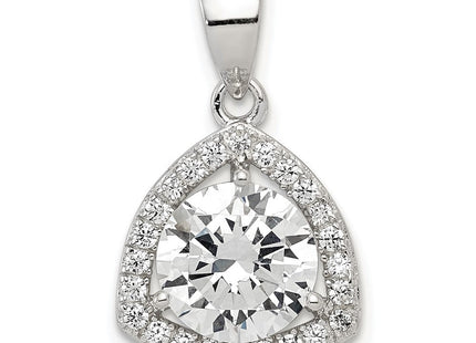 Sterling Silver Rhodium-plated Polished CZ Pendant (Style QP4129)