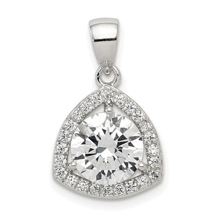 Sterling Silver Rhodium-plated Polished CZ Pendant (Style QP4129)