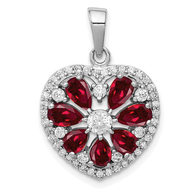 Sterling silver cubic zirconia heart pendant