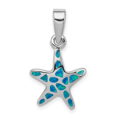 Sterling silver opal starfish pendant