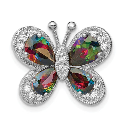 Sterling silver cubic zirconia butterfly pendant