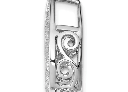 Sterling Silver Platinum-plated Vibrant CZ Pendant
