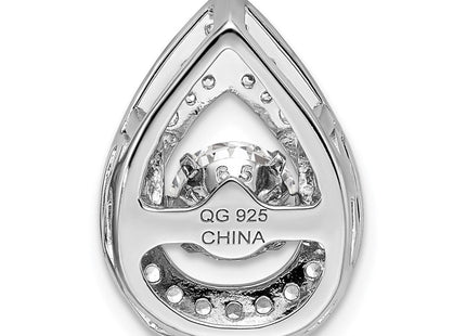 Sterling Silver Platinum-plated Vibrant CZ Pendant