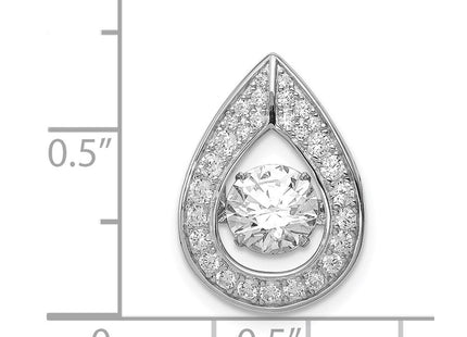 Sterling Silver Platinum-plated Vibrant CZ Pendant