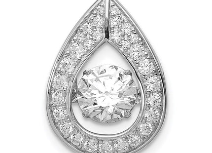 Sterling Silver Platinum-plated Vibrant CZ Pendant