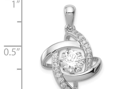 Sterling silver cubic zirconia pendant, another view