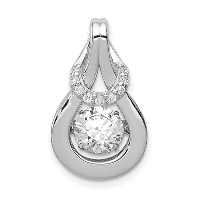 Sterling silver cubic zirconia knot pendant