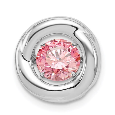 Sterling silver cubic zirconia circle pendant