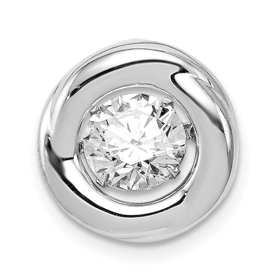 Sterling silver cubic zirconia circle pendant
