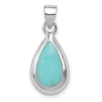 Sterling silver turquoise teardrop pendant