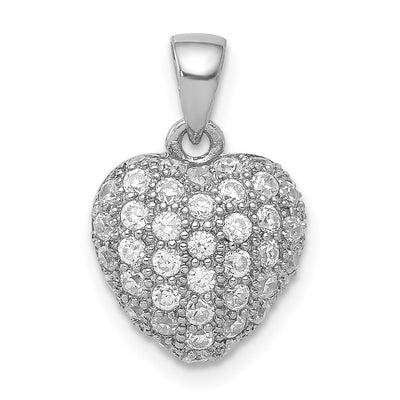 Sterling silver cubic zirconia heart pendant