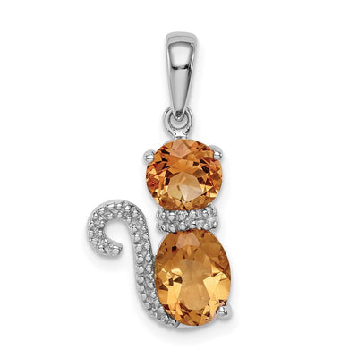 Sterling silver diamond pendant
