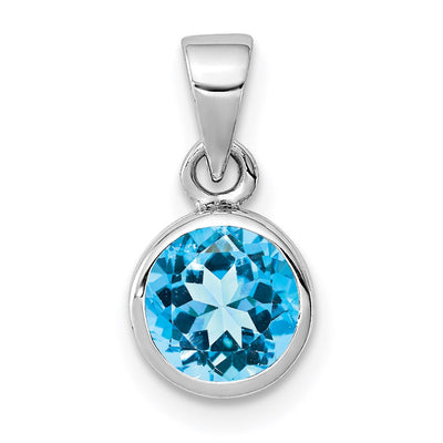 Sterling silver blue topaz pendant