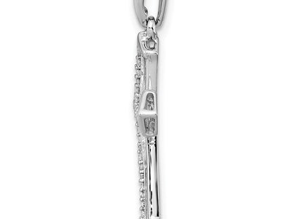 Sterling silver diamond cross pendant, alternate view