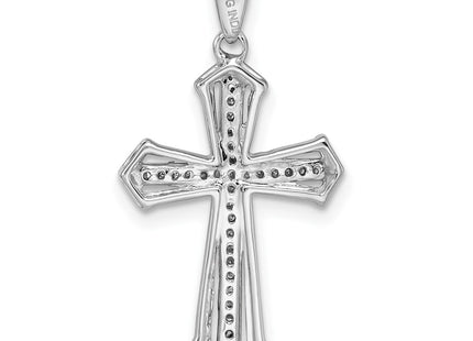 Sterling silver diamond cross pendant, further view