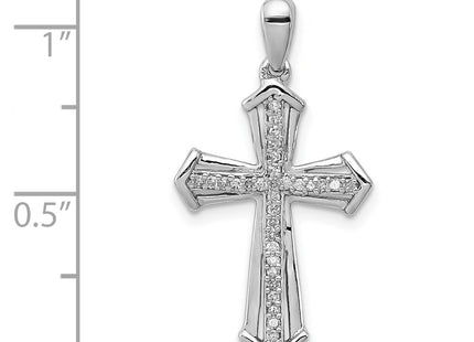 Sterling silver diamond cross pendant, another view