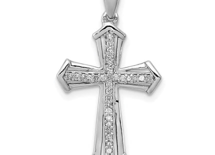 Sterling silver diamond cross pendant
