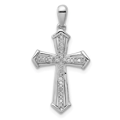 Sterling silver diamond cross pendant