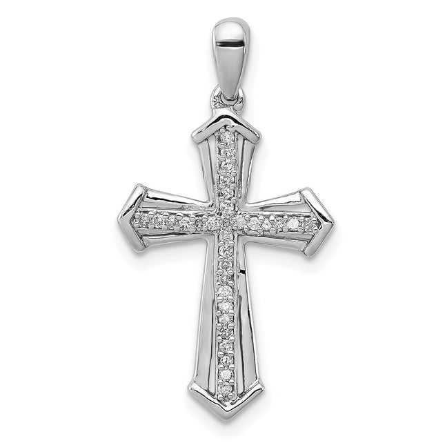 Sterling silver diamond cross pendant