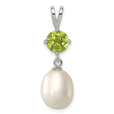 Sterling silver peridot teardrop pendant