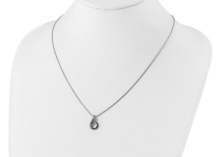 Sterling silver diamond teardrop necklace, another view