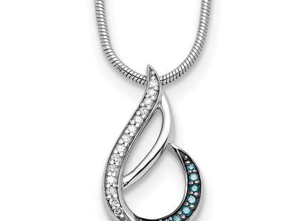 Sterling silver diamond teardrop necklace