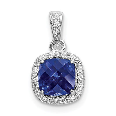Sterling silver sapphire pendant