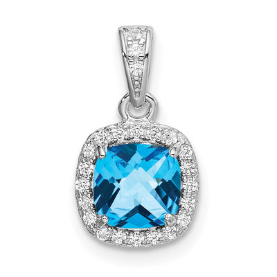 Sterling silver sapphire plate pendant