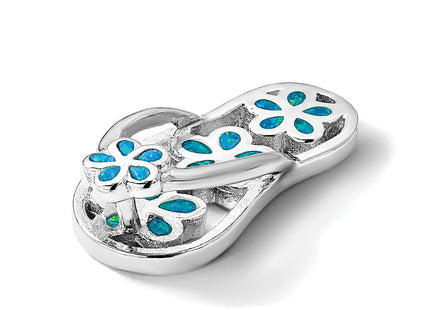 Sterling Silver Rhodium-plated Polished CZ Compass Pendant
