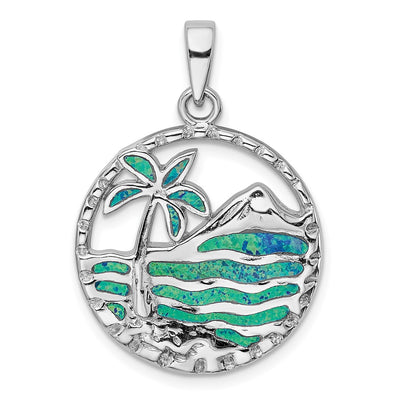 Sterling silver opal tree pendant