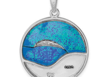Sterling silver opal pendant, another view