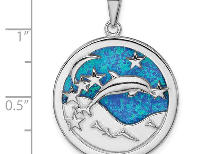 Sterling silver opal pendant, further view