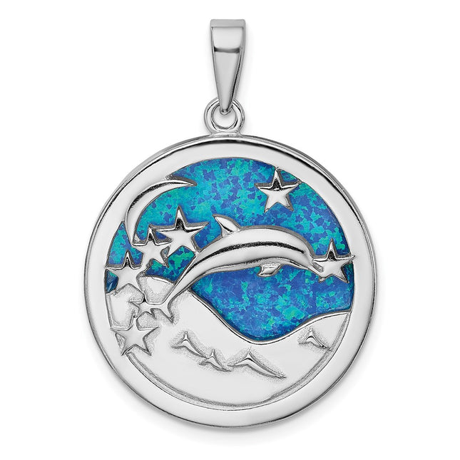 Sterling silver opal pendant